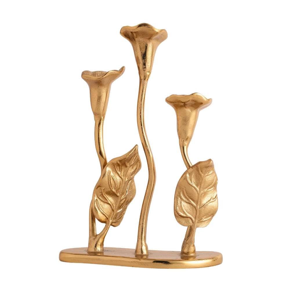 Jules Triple Candle Holder Gold