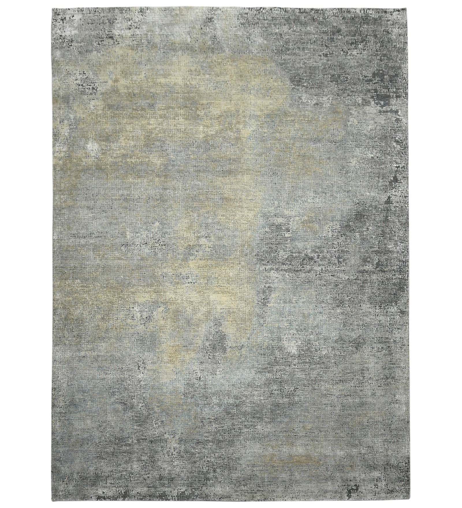 Emerald Modern Pattern Hand Knotted  Rectangle Anti-Skid Designer Carpet, Prayer Rug For Office Cabins, Small Living Spaces - 2'X3'