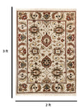 Luxor Classic Pattern Hand Knotted  Rectangle Anti-Skid Designer Carpet, Prayer Rug For Office Cabins, Small Living Spaces - 2'X3'