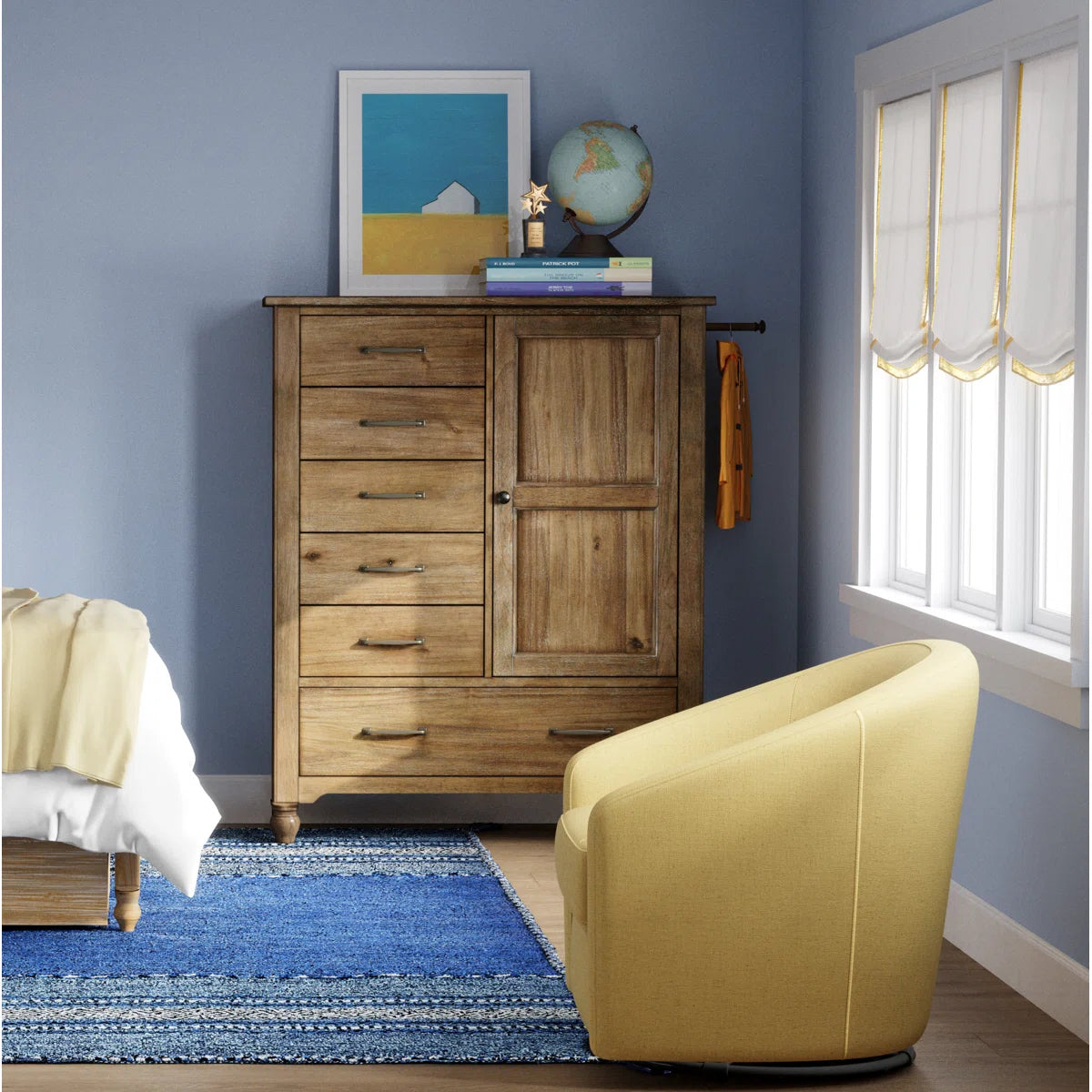 Edan Solid Wood Storage Armoire – Spacious Bedroom Wardrobe