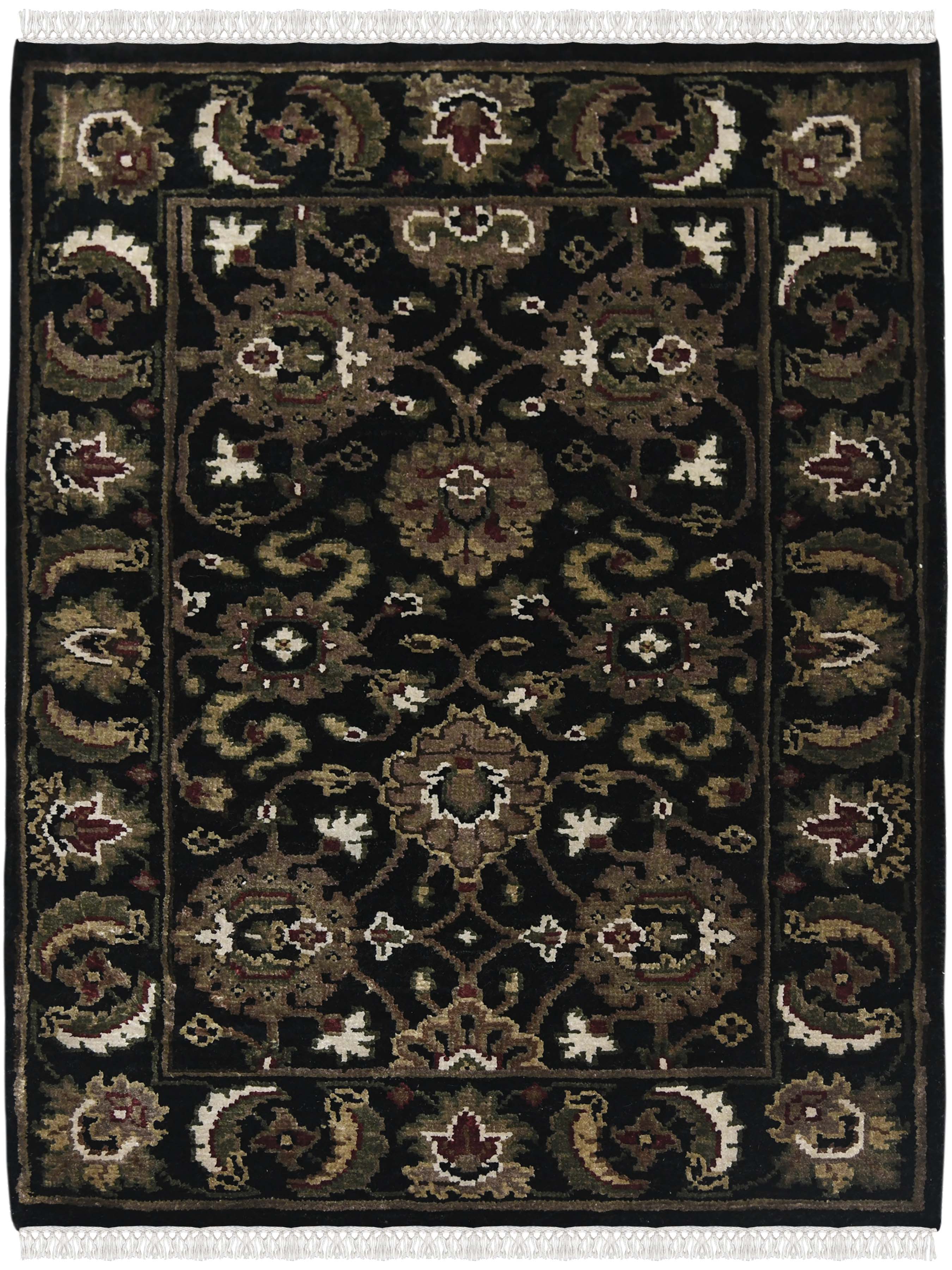 Luxor Classic Pattern Hand Knotted  Rectangle Anti-Skid Designer Carpet, Prayer Rug For Office Cabins, Small Living Spaces - 2'X3'