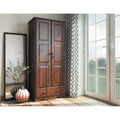 2-Door Solid Wood Wardrobe Armoire Primm Flexible with Secure Lock