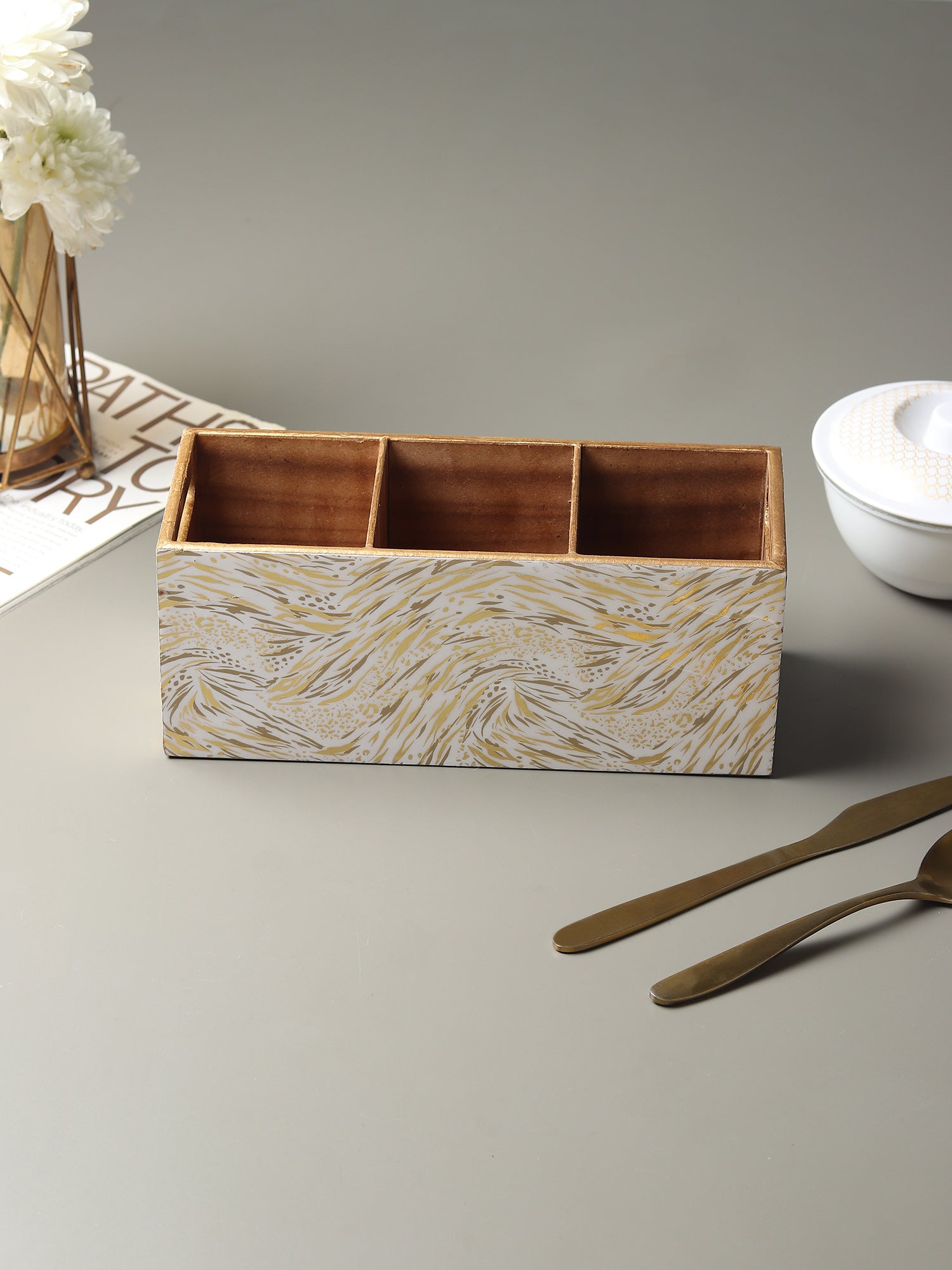 Zivra Gold Cutlery holder