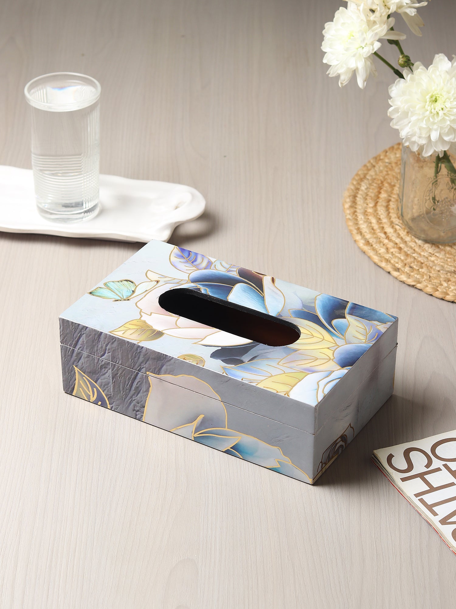Azure Whisper Tissue Box