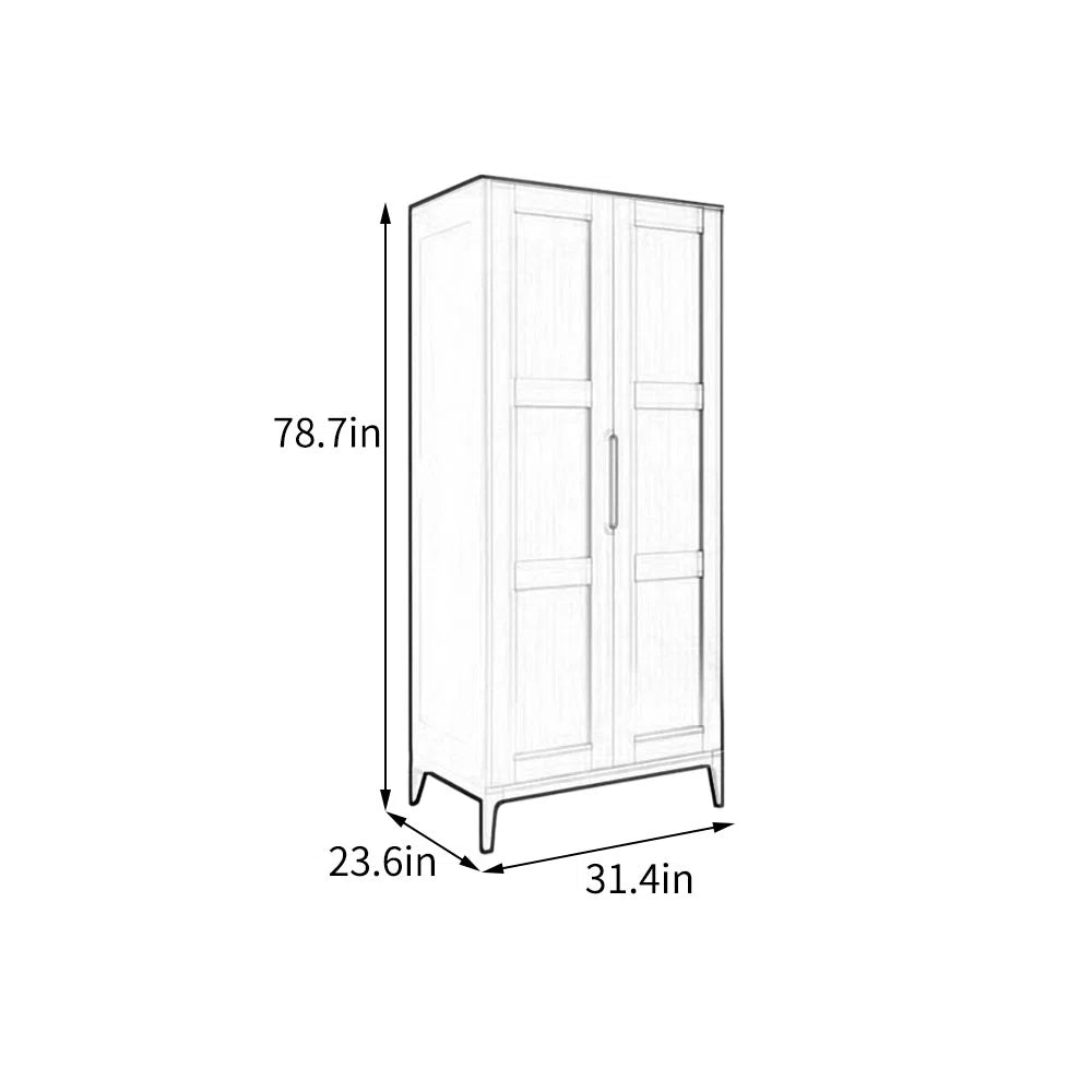 Elegant European Retro Wardrobe Minimalist Bedroom Storage Solution-OUCH CART | Wardrobe 