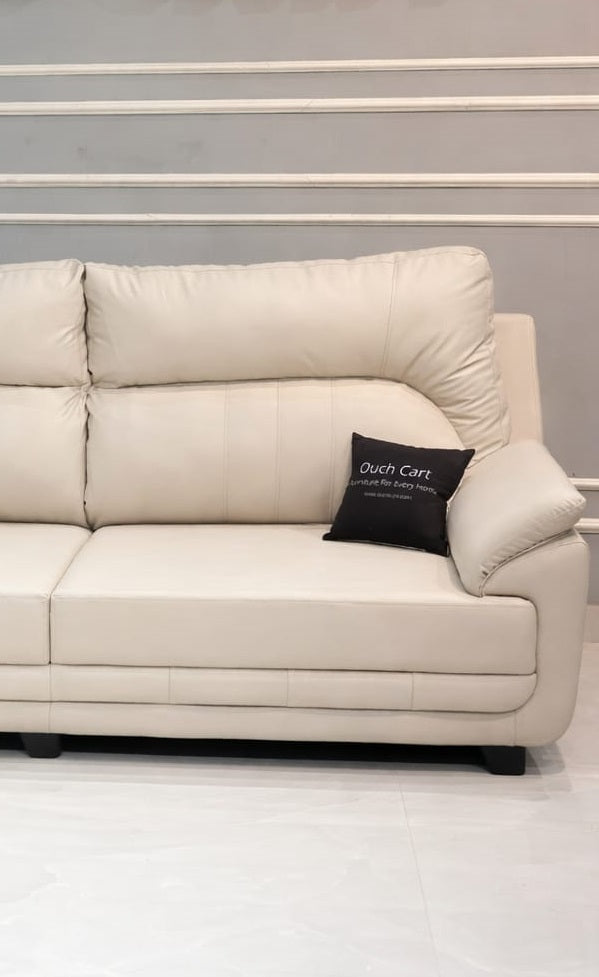 Leather 3 Seater Sofa in Cream Colour