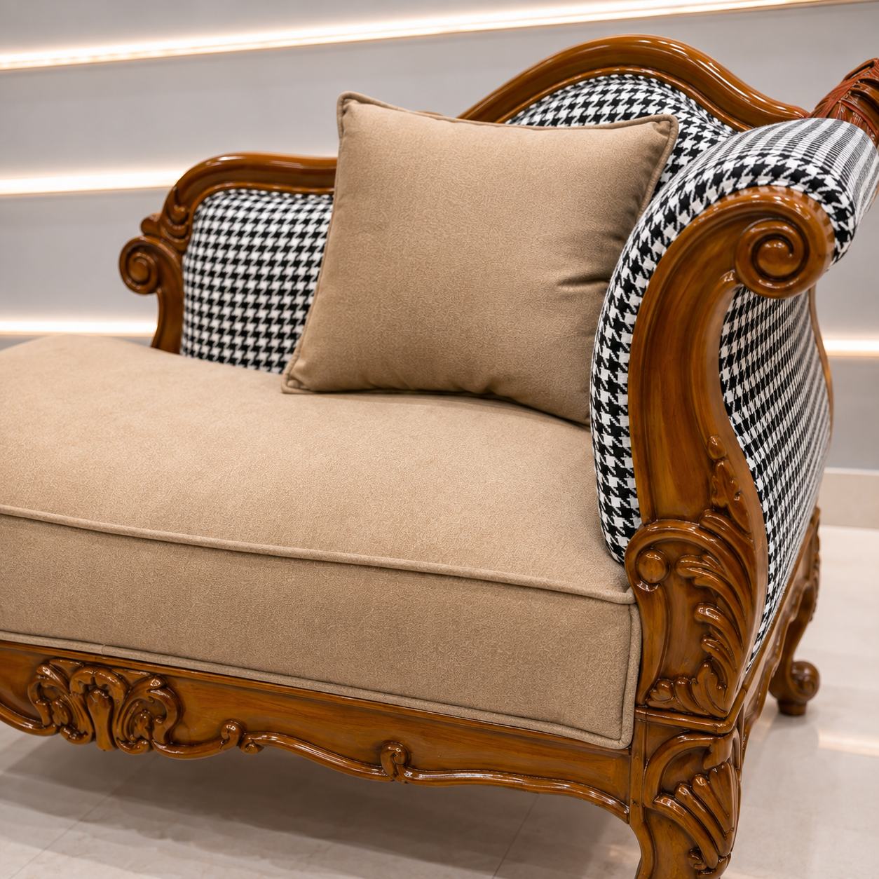 Ouch Cart Luxury Wooden Accent Chair |