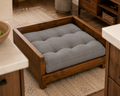 Solid Wood Dog Bed with Plush Cushion | Luxury Elevated Wooden Pet Sofa for Small & Medium Dogs
