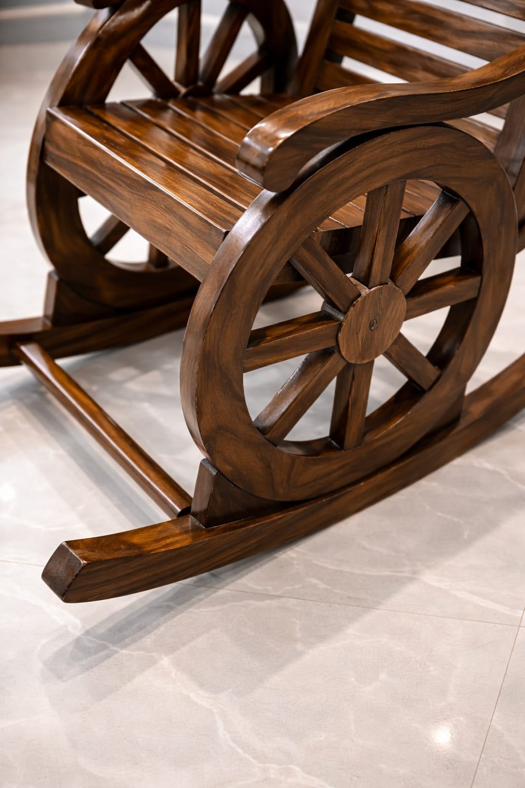 Harold Solid Wood Rocking Chair In Honey Oak Finish