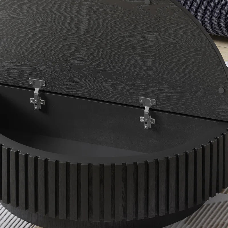 Modern Round Coffee Table,Wood Coffee Table with Storage for Living Room