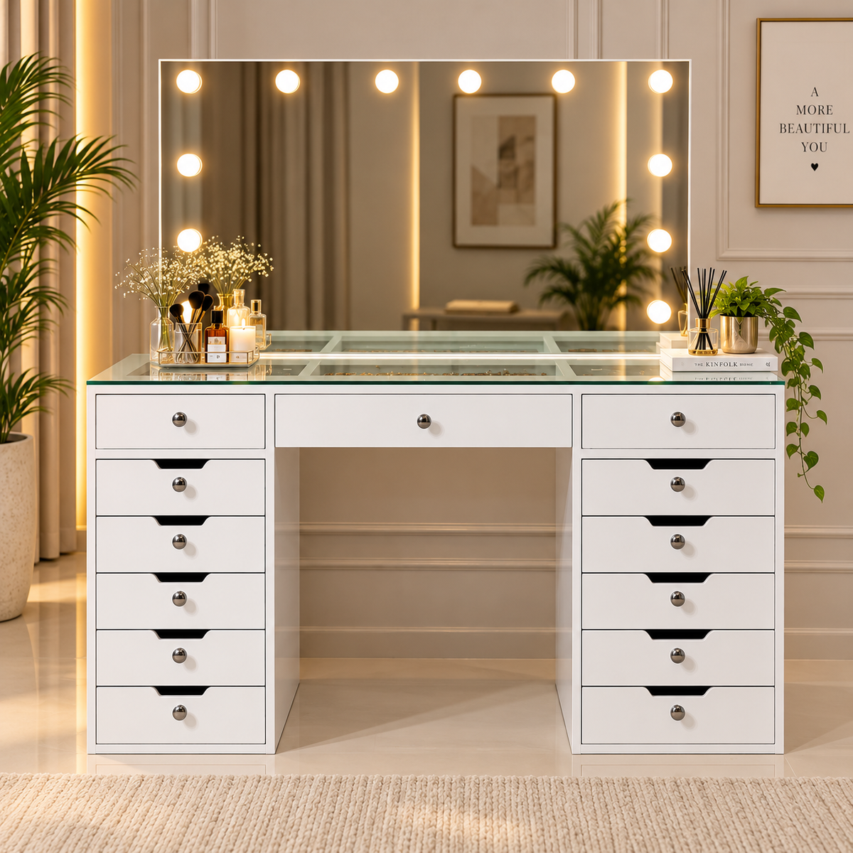 Aleksi Dressing Table with Mirror