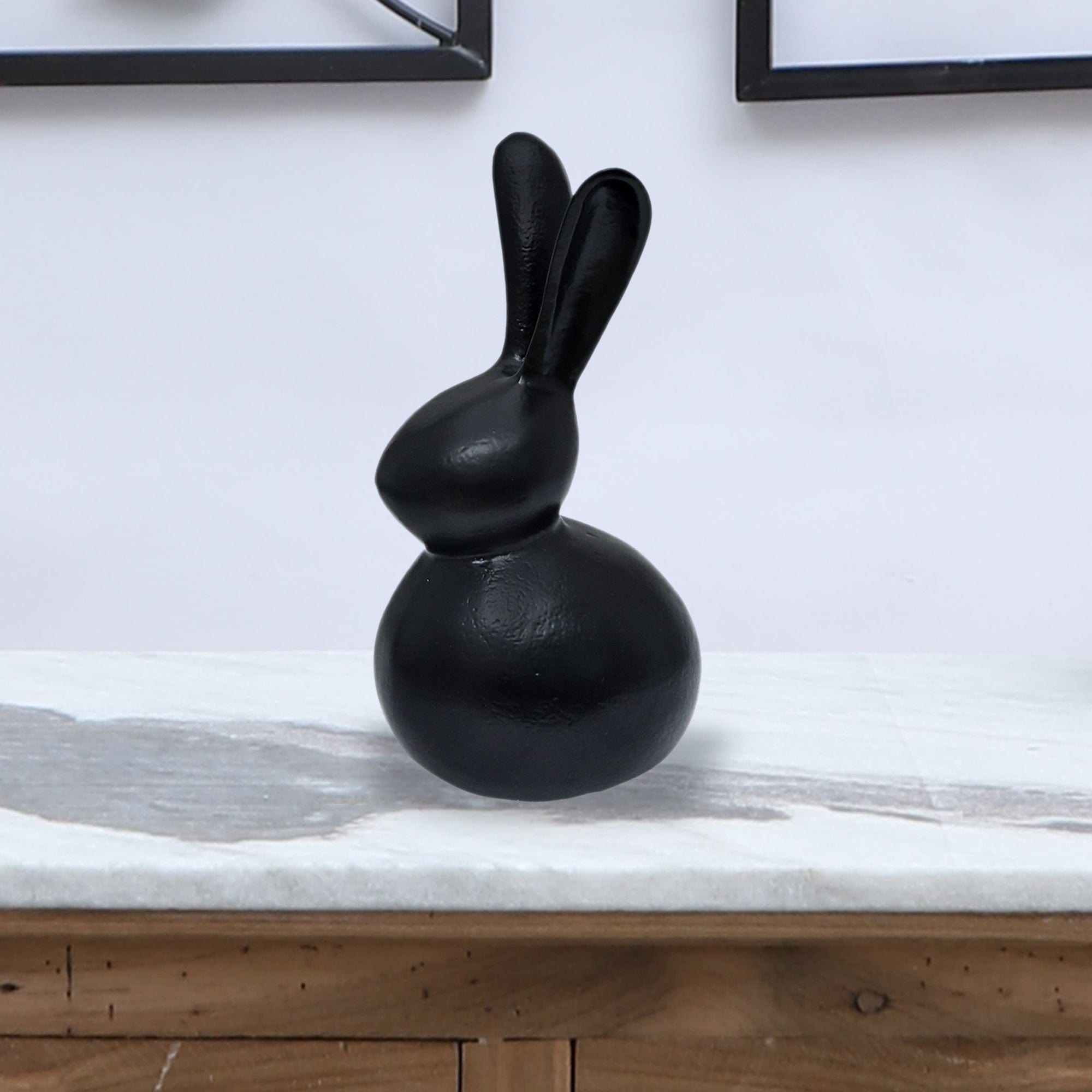 Abstract Hare Sculpture Black