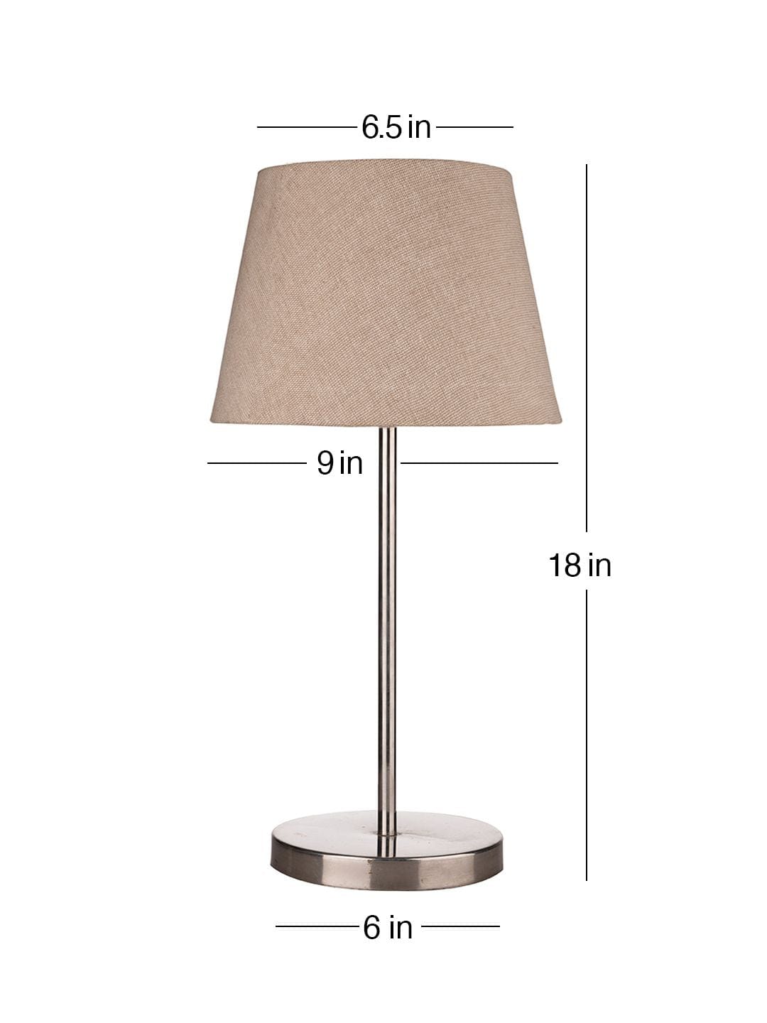 Metal Chrome Finish Lamp with Smare Taper Brown Shade