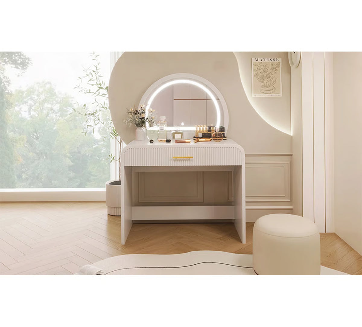 39" Lighted Vanity Table – Touch Screen LED Makeup Desk for Bedroom-OUCH CART |Dressing table