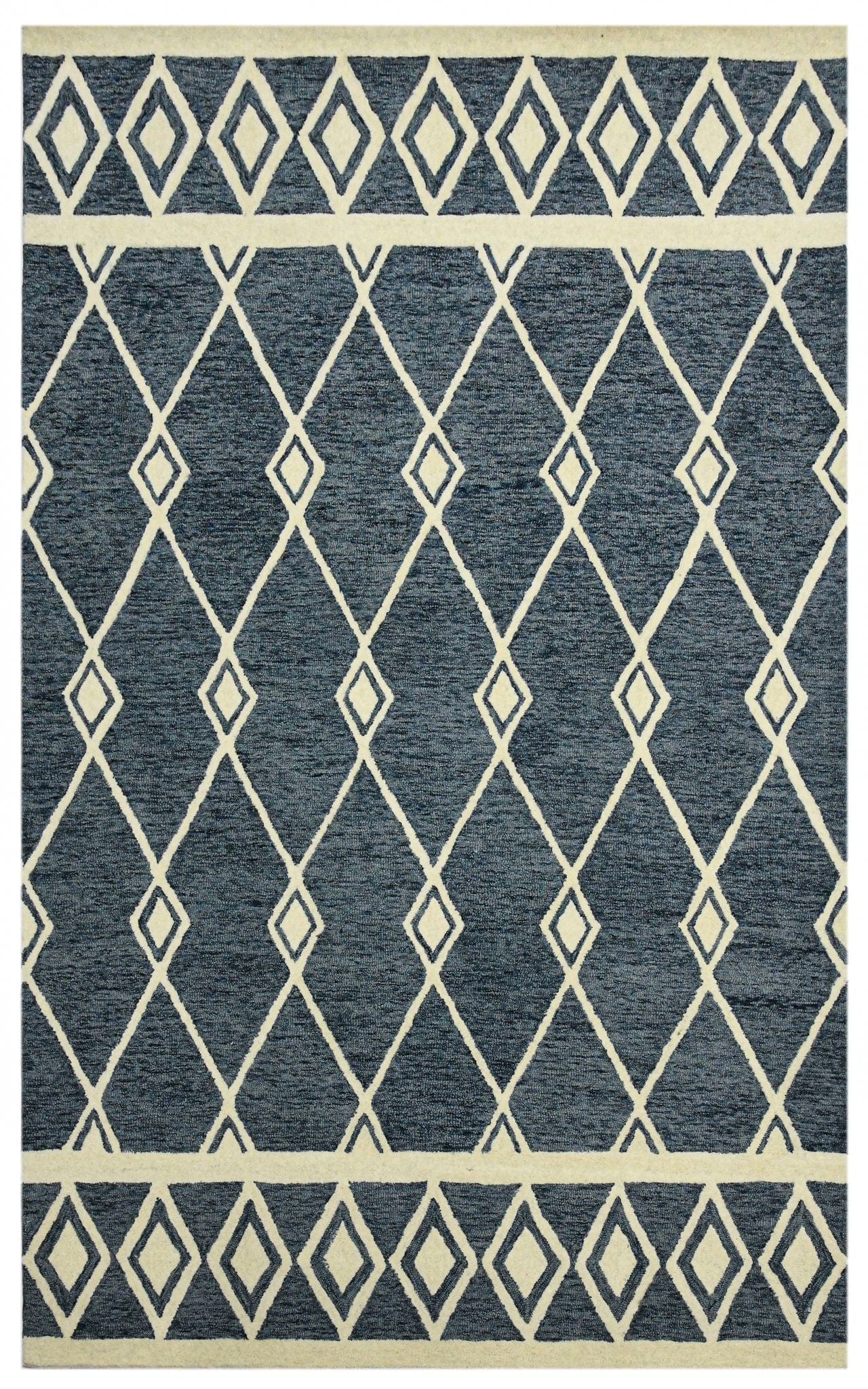 Navy Wool Vista 4x6 Feet  Hand-Tufted Carpet - Rug