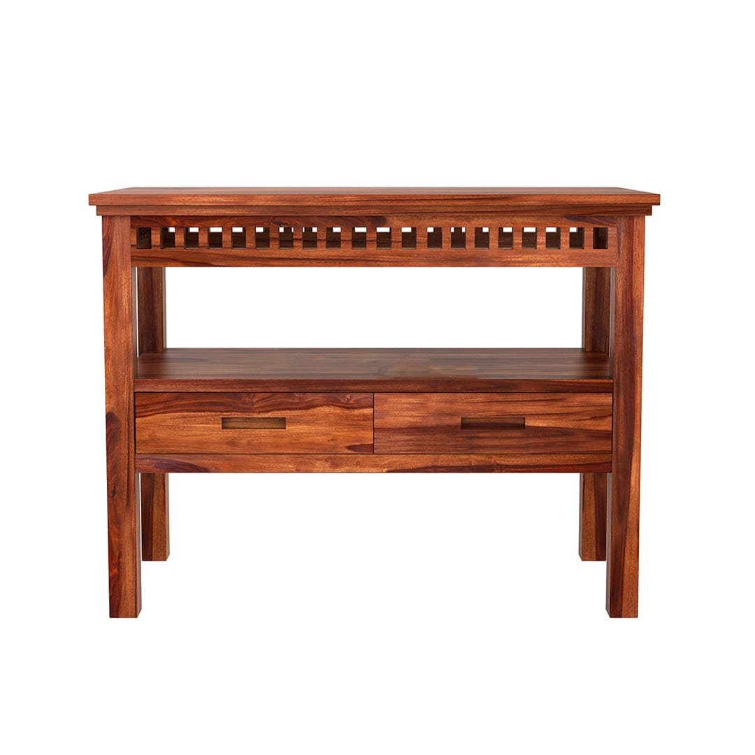 Adolph Console Table With Storage (Honey Finish)