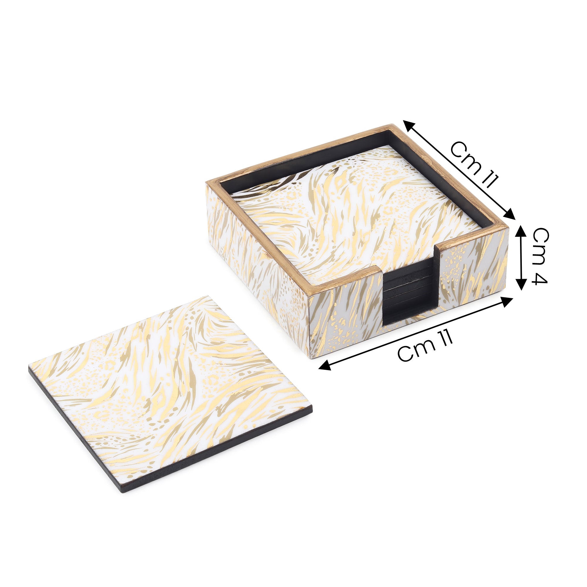 Zivra Gold  Coaster Set of 4