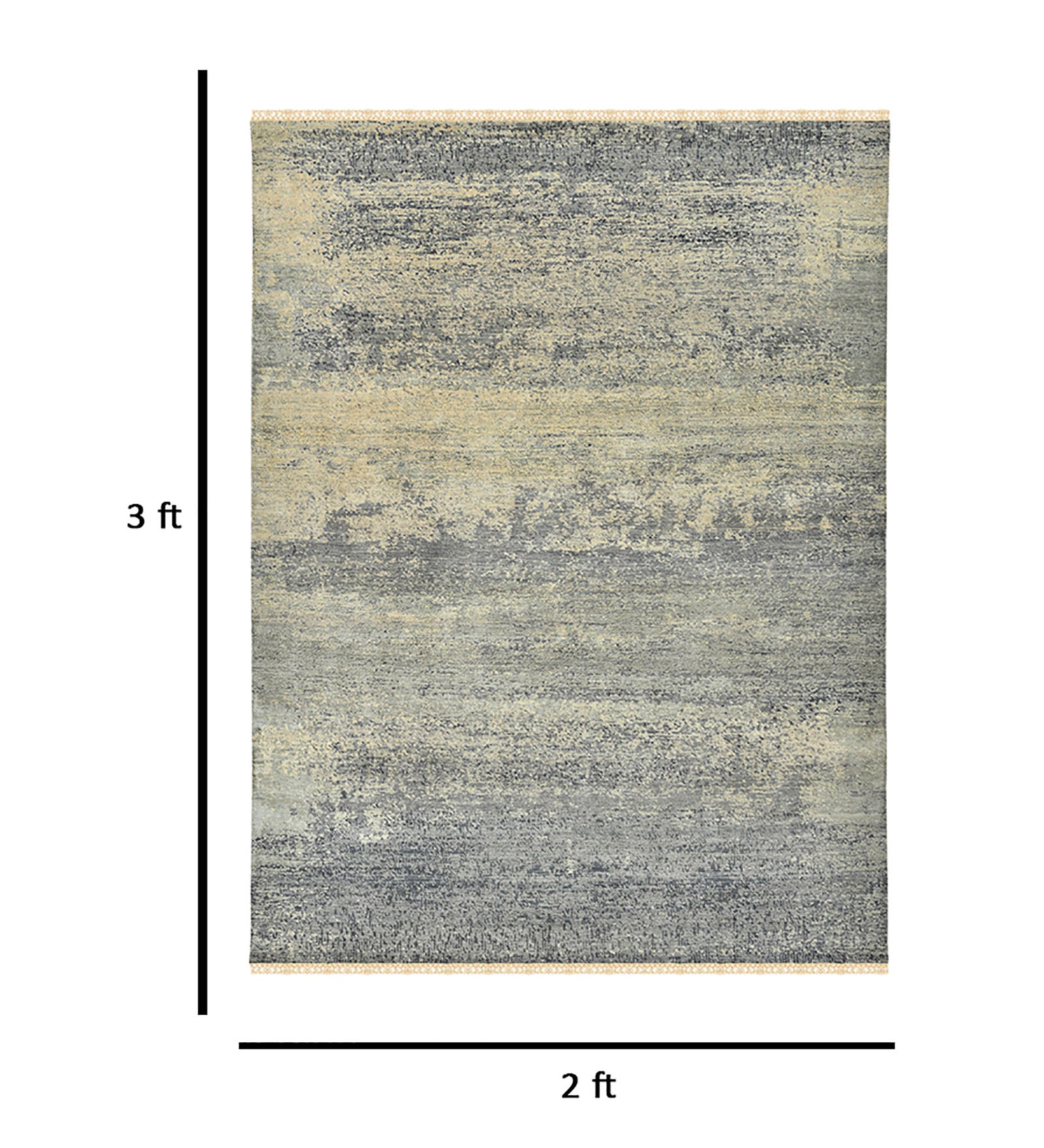 Dazzle Modern Pattern Hand Knotted  Rectangle Anti-Skid Designer Carpet, Prayer Rug For Office Cabins, Small Living Spaces - 2'X3'