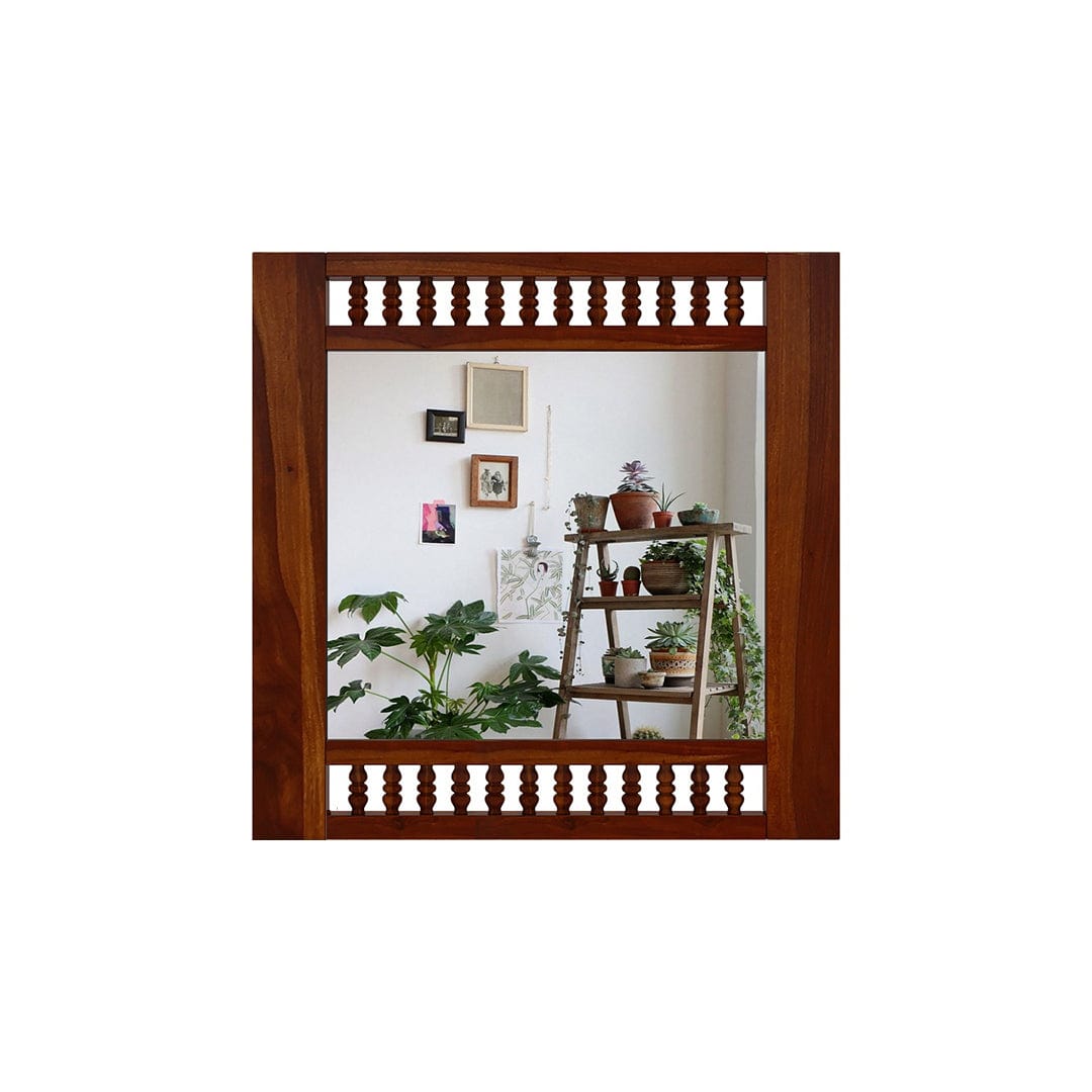 Alanis Mirror With Sheesham Wood Frame (Honey Finish)