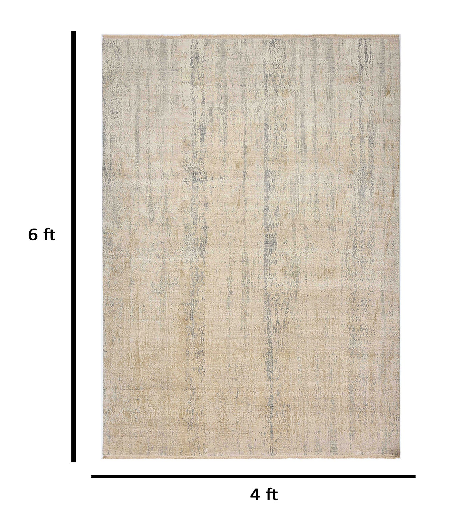 Zenith Modern Pattern Hand Knotted  Rectangle Anti-Skid Designer Carpet, Prayer Rug For Office Cabins, Small Living Spaces - 4'x6'