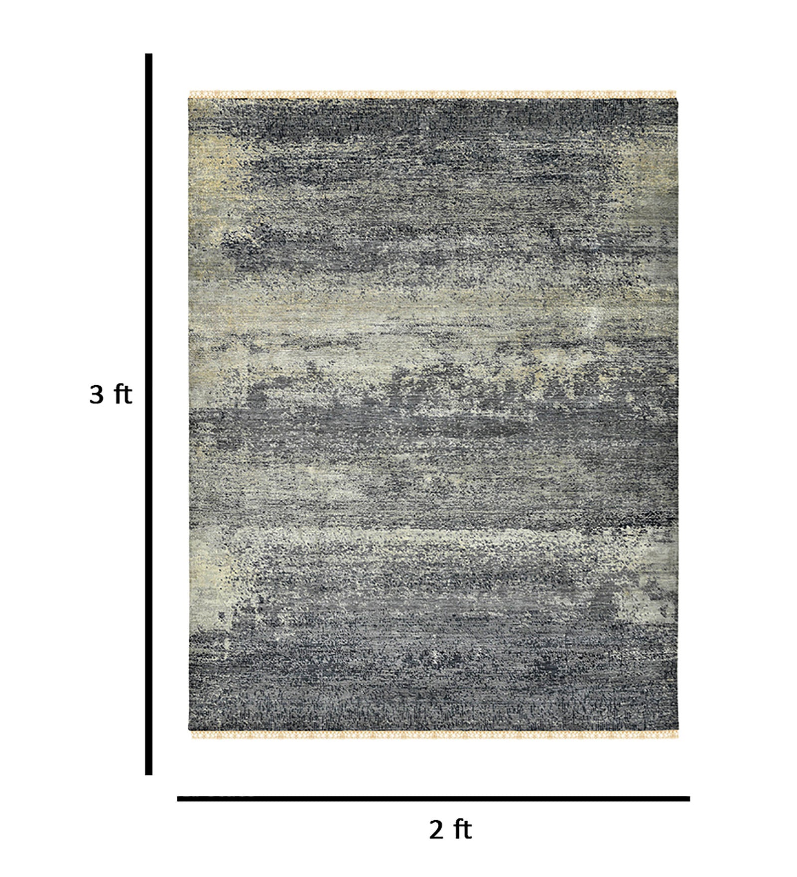 Dazzle Modern Pattern Hand Knotted  Rectangle Anti-Skid Designer Carpet, Prayer Rug For Office Cabins, Small Living Spaces - 2'X3'