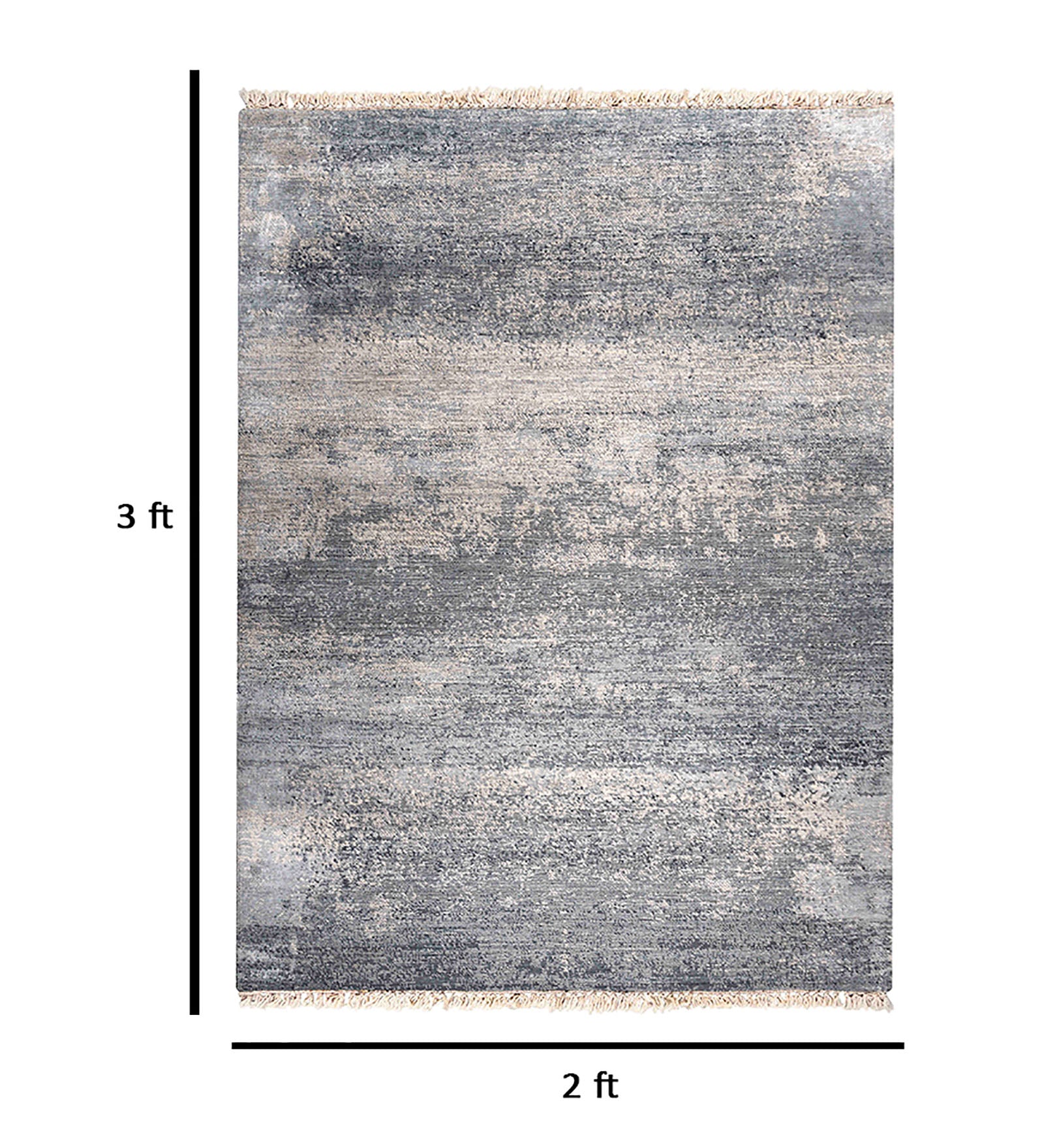 Dazzle Modern Pattern Hand Knotted  Rectangle Anti-Skid Designer Carpet, Prayer Rug For Office Cabins, Small Living Spaces - 2'x3'