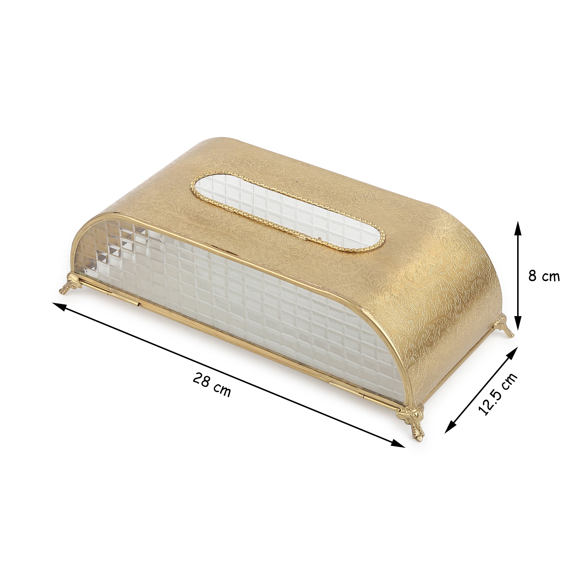 Sleek Slant Square Crystal Tissue Holder - OUCHCART
