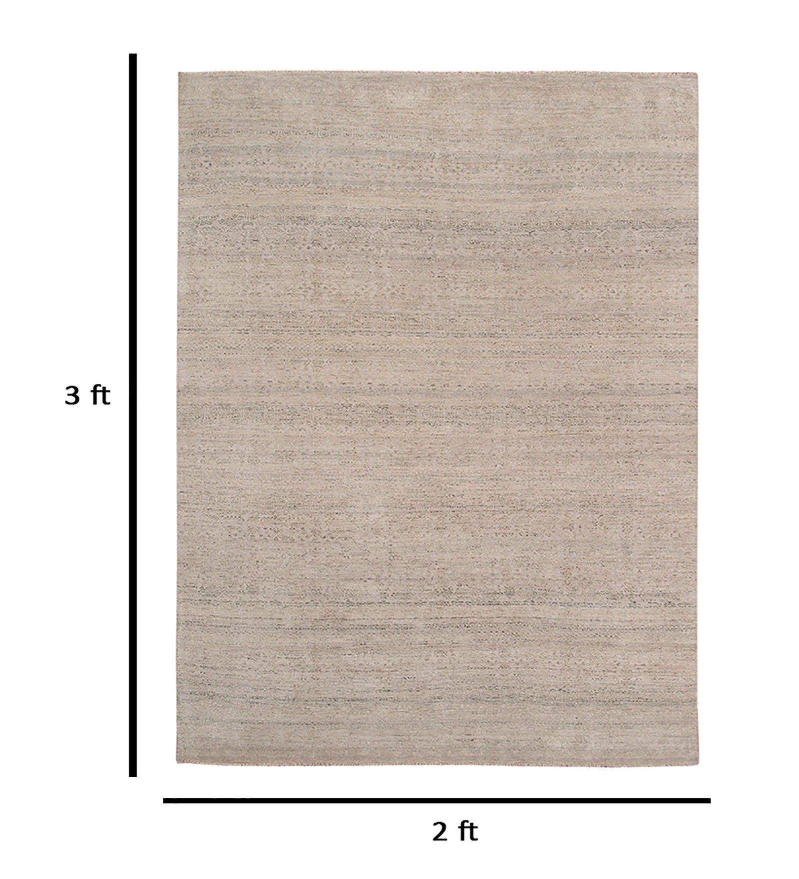 Pearl Transitional Pattern Hand Knotted  Rectangle Anti-Skid Designer Carpet, Prayer Rug For Office Cabins, Small Living Spaces - 2'X3'