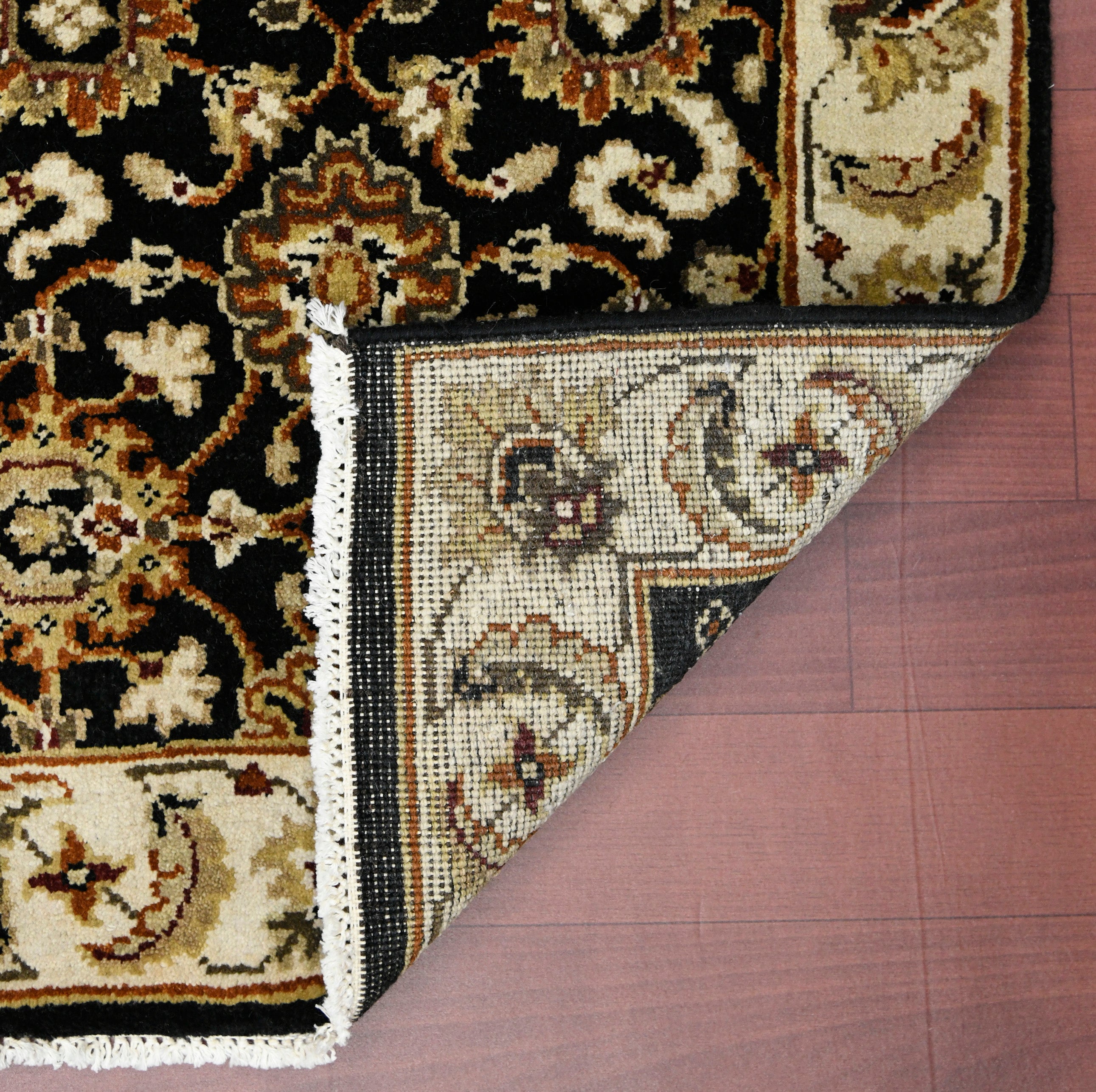 Luxor Classic Pattern Hand Knotted  Rectangle Anti-Skid Designer Carpet, Prayer Rug For Office Cabins, Small Living Spaces - 2'X3'