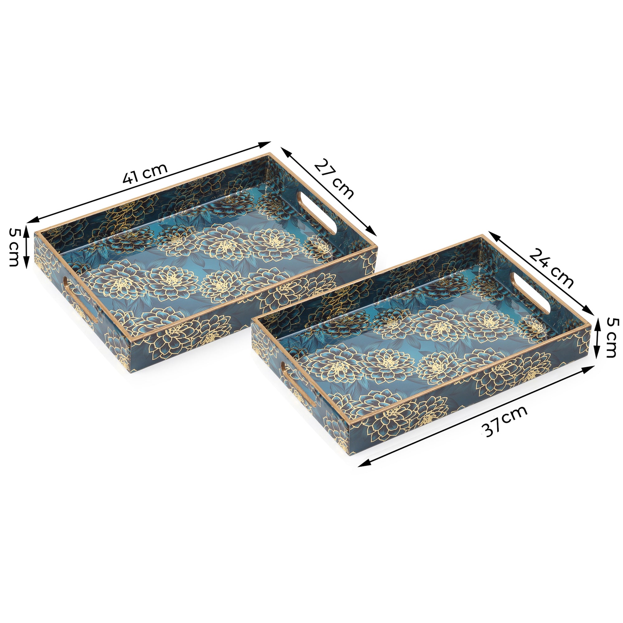 Saphire Wreath Tray Set of 2 - Ouchcart