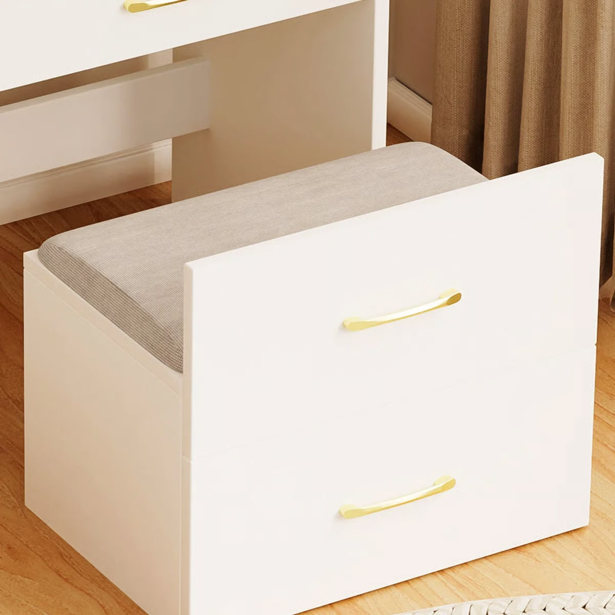 3-in-1 Vanity Table with Open Top Mirror – Makeup Desk for Bedroom