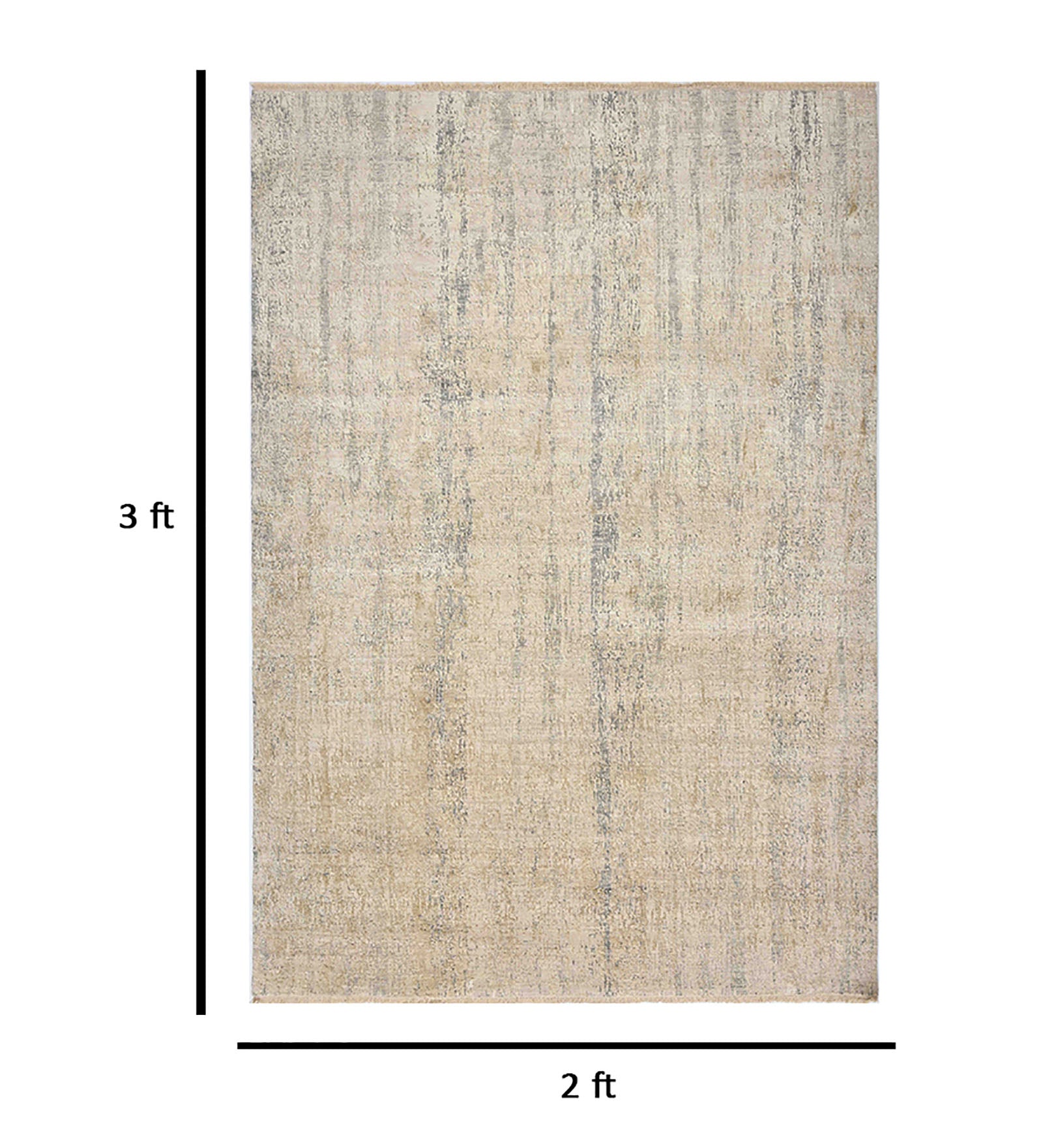 Zenith Modern Pattern Hand Knotted  Rectangle Anti-Skid Designer Carpet, Prayer Rug For Office Cabins, Small Living Spaces - 2'X3'
