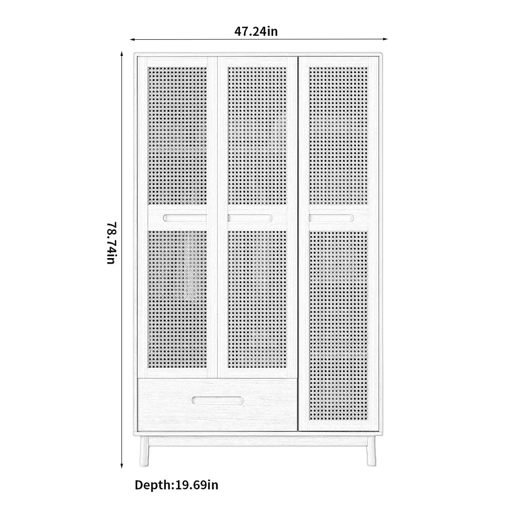 Innovative Solid Wood Wardrobe – Elegant Storage Cabinet for Bedroom-OUCH CART | Wardrobe 