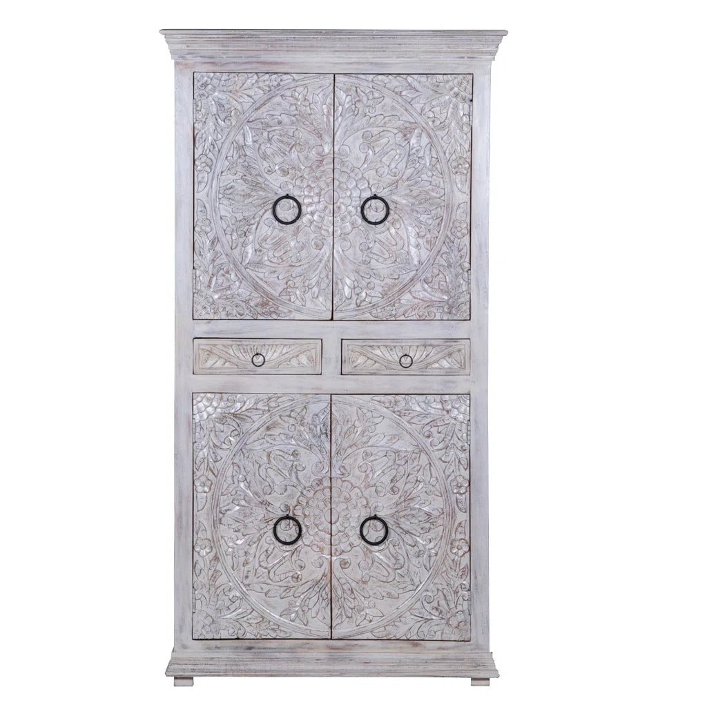 Lancey Solid Wood Wardrobe Armoire Minimalist Stylish Storage