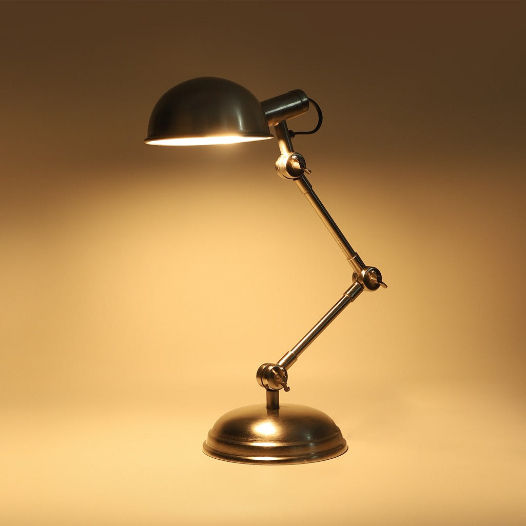 "Fergal Poulsen" Triple Adjustable lamp In Matt Pewter silver finish