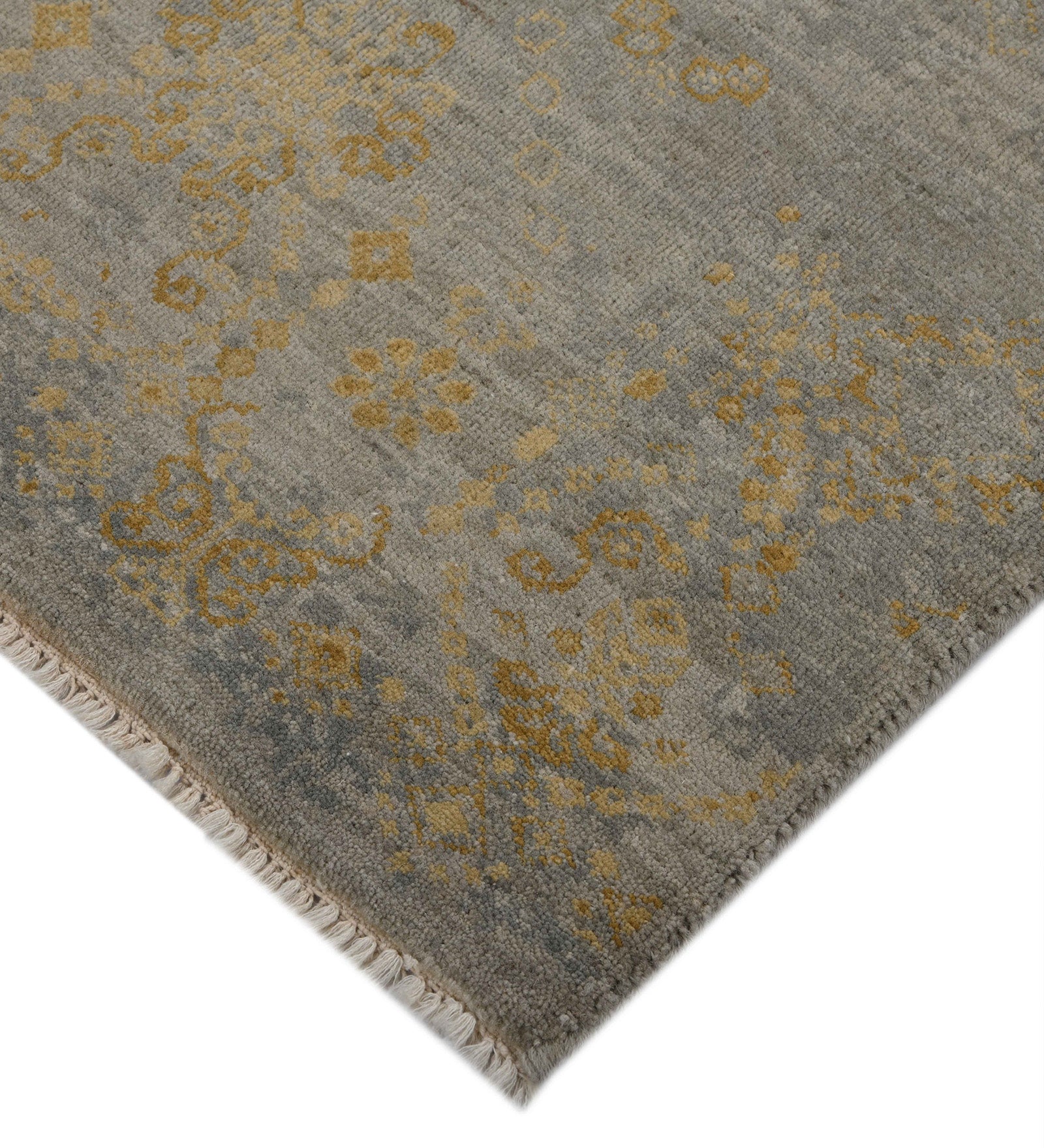 Kohinoor Transitional Pattern Hand Knotted  Rectangle Anti-Skid Designer Carpet, Prayer Rug For Office Cabins, Small Living Spaces - 2'X3'