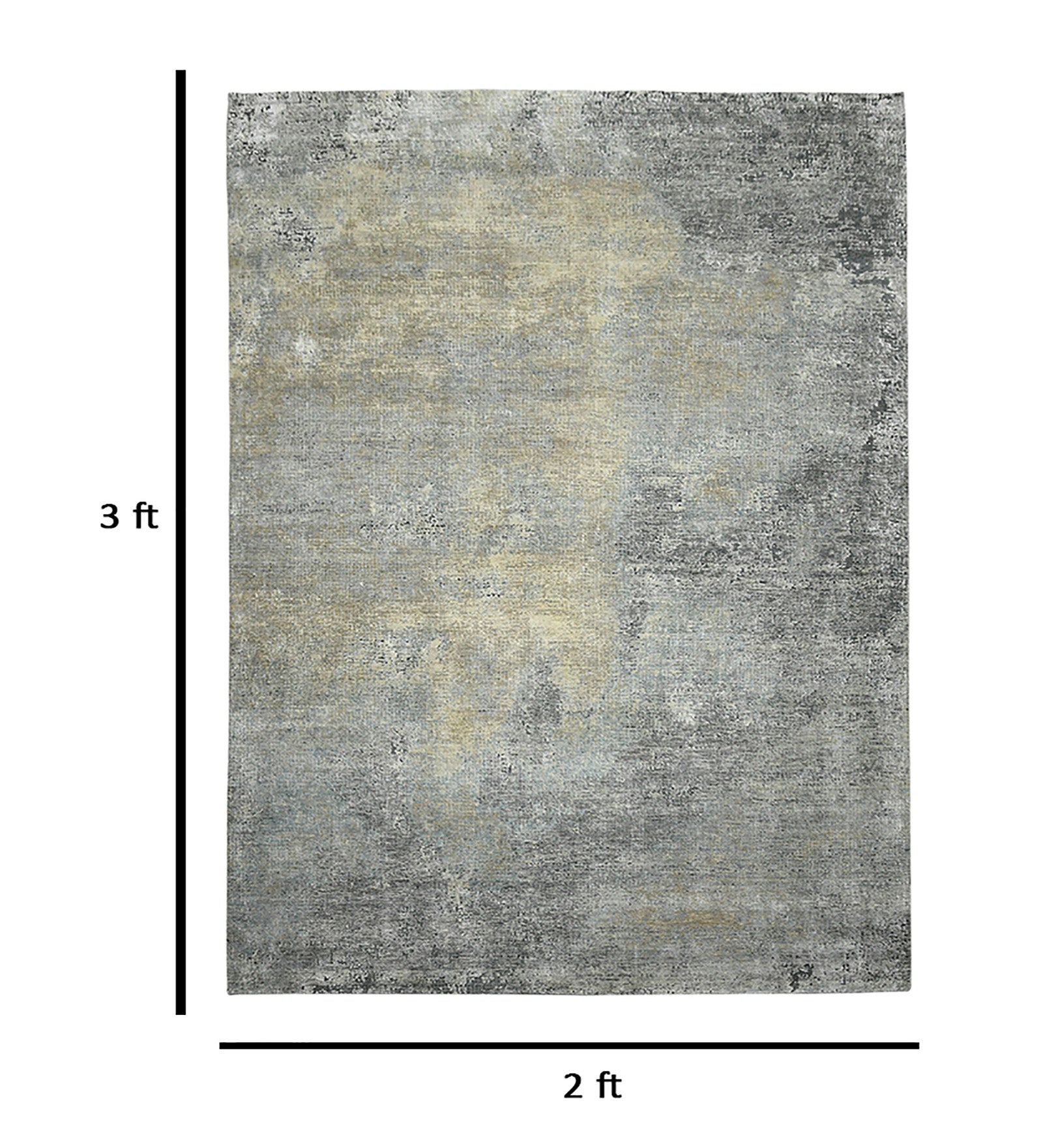 Emerald Modern Pattern Hand Knotted  Rectangle Anti-Skid Designer Carpet, Prayer Rug For Office Cabins, Small Living Spaces - 2'X3'