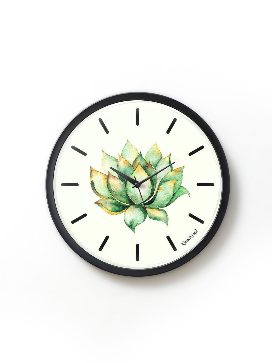 succulent wall clock Green cactus Multicolor Wall Clock
