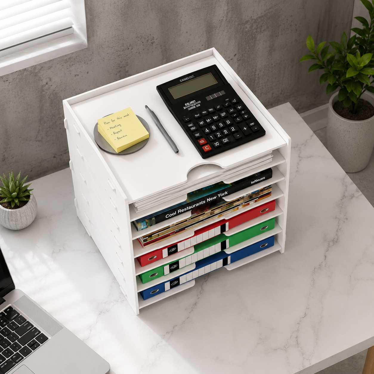 Multipurpose Stationery & File Storage Rack for Office & Study