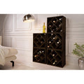 Cube end Table Solid Wood (Wine Rack, Walnut Finish)