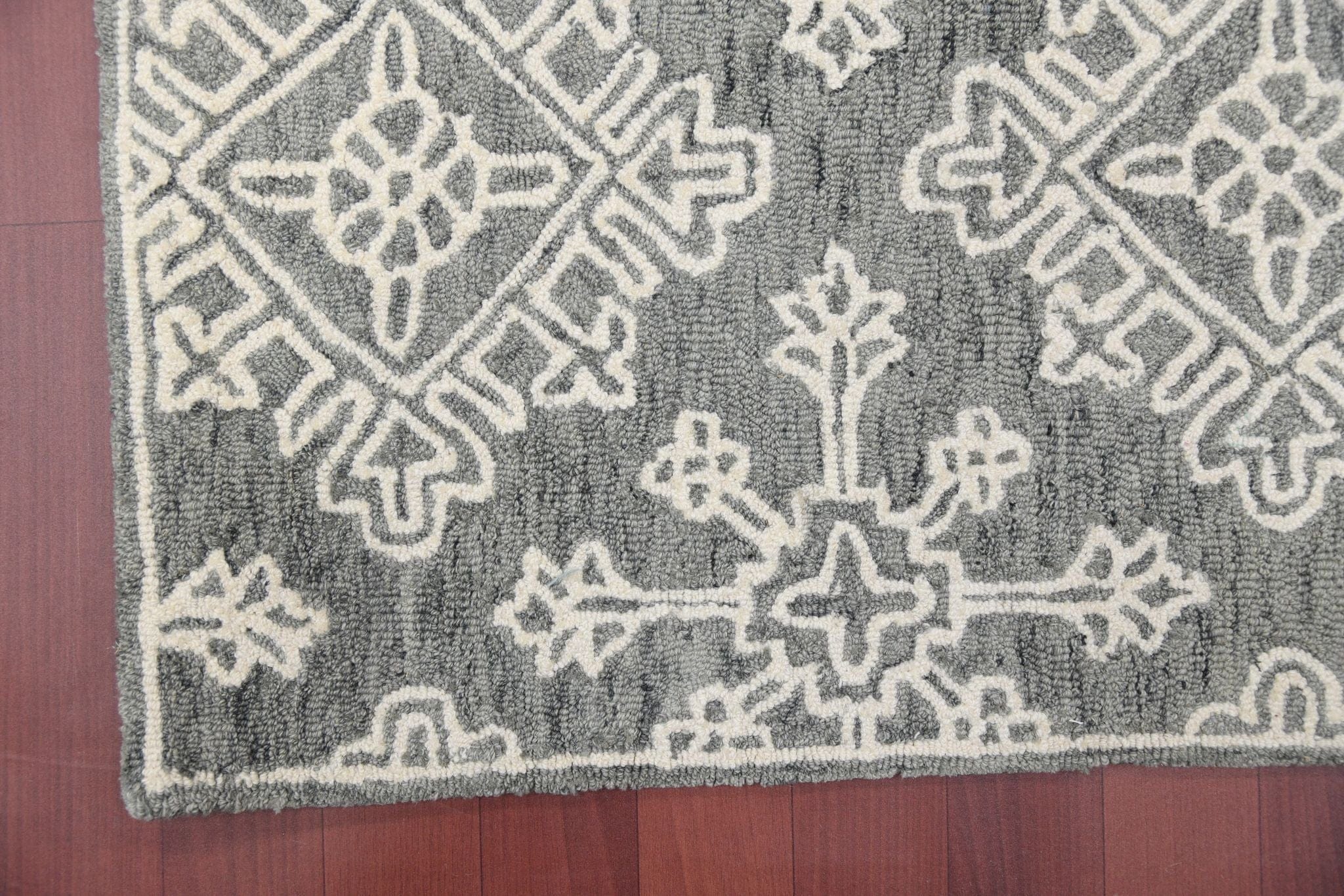 Gray Steel Wool Boston 4x6 Feet  Hand-Tufted Carpet - Rug