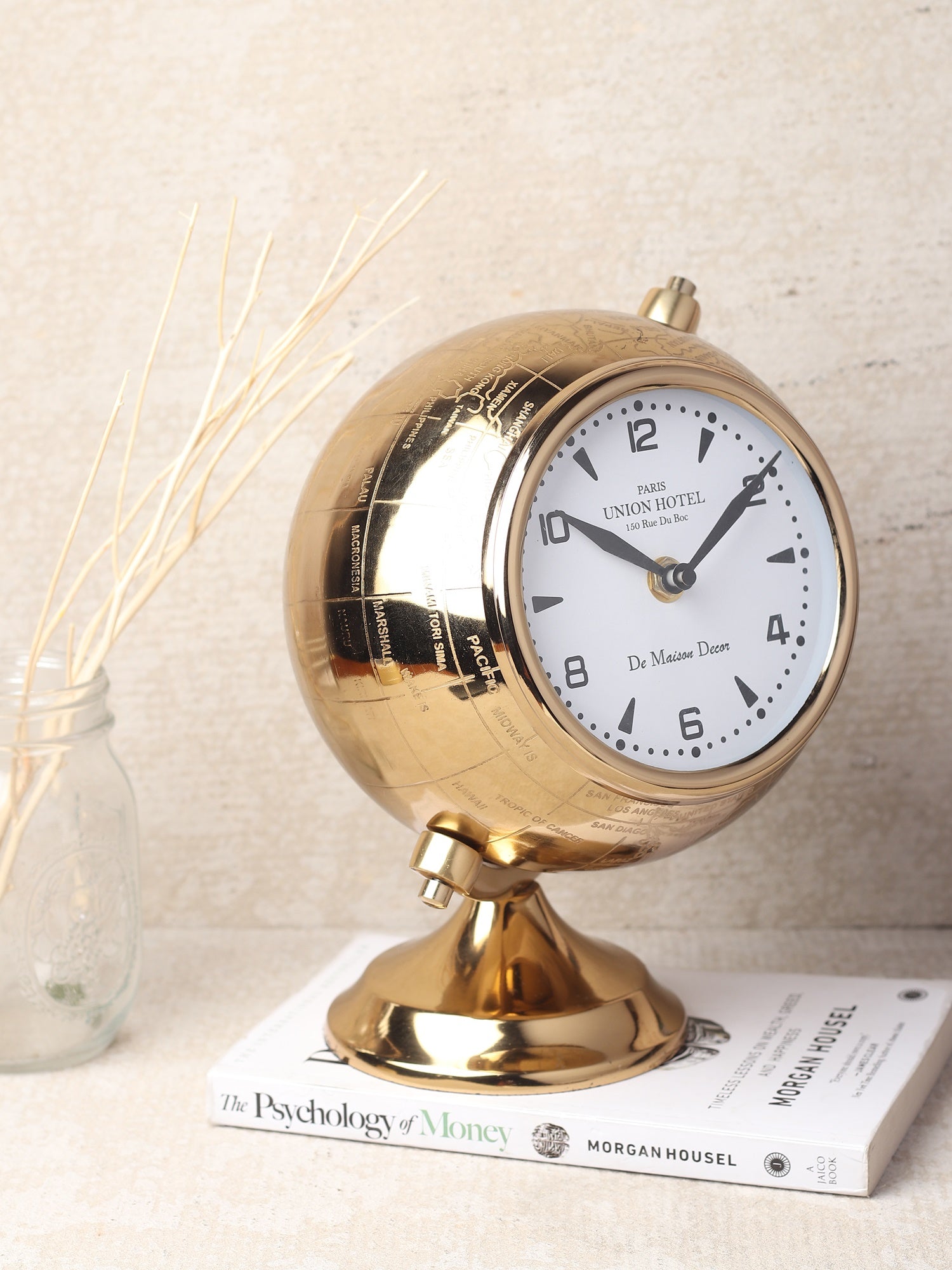 The Etched World Table Clock