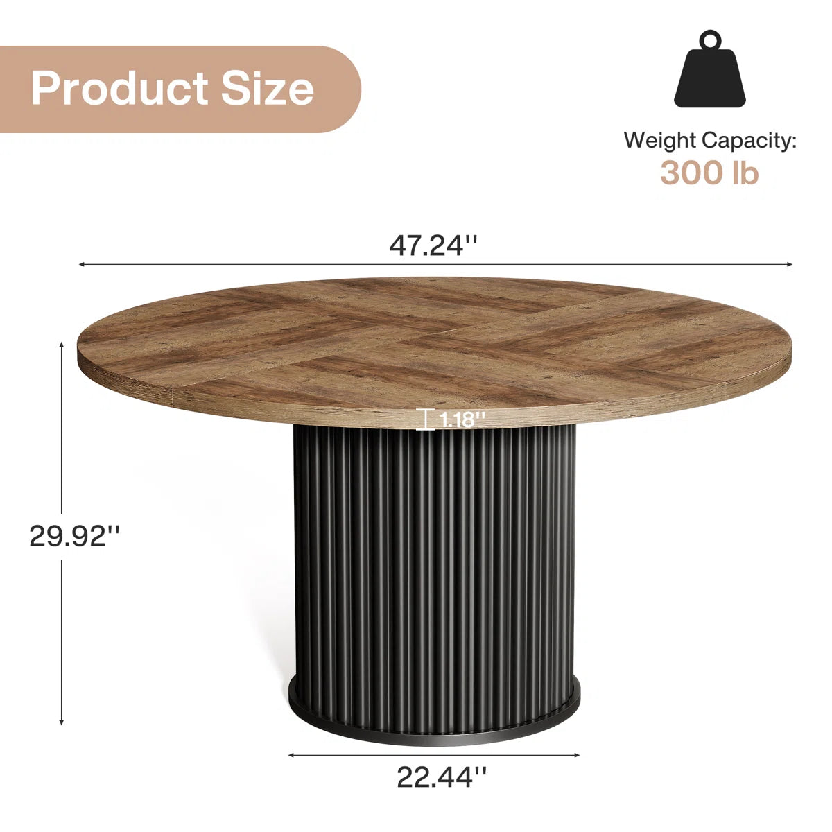 47-inch Round Conference Table For 4