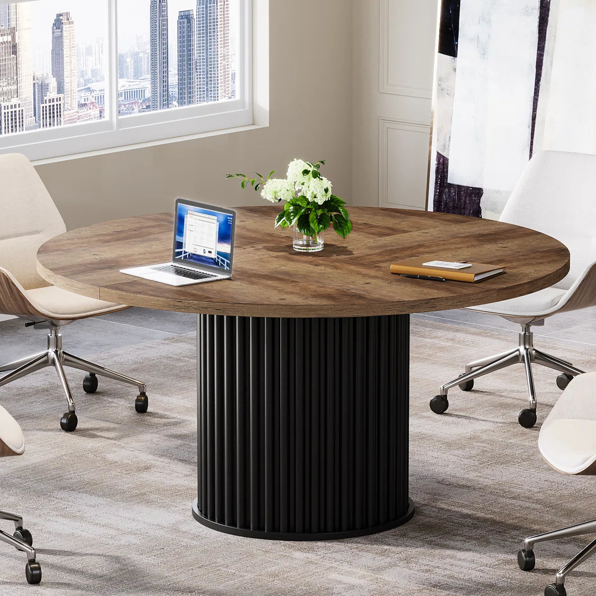47-inch Round Conference Table For 4