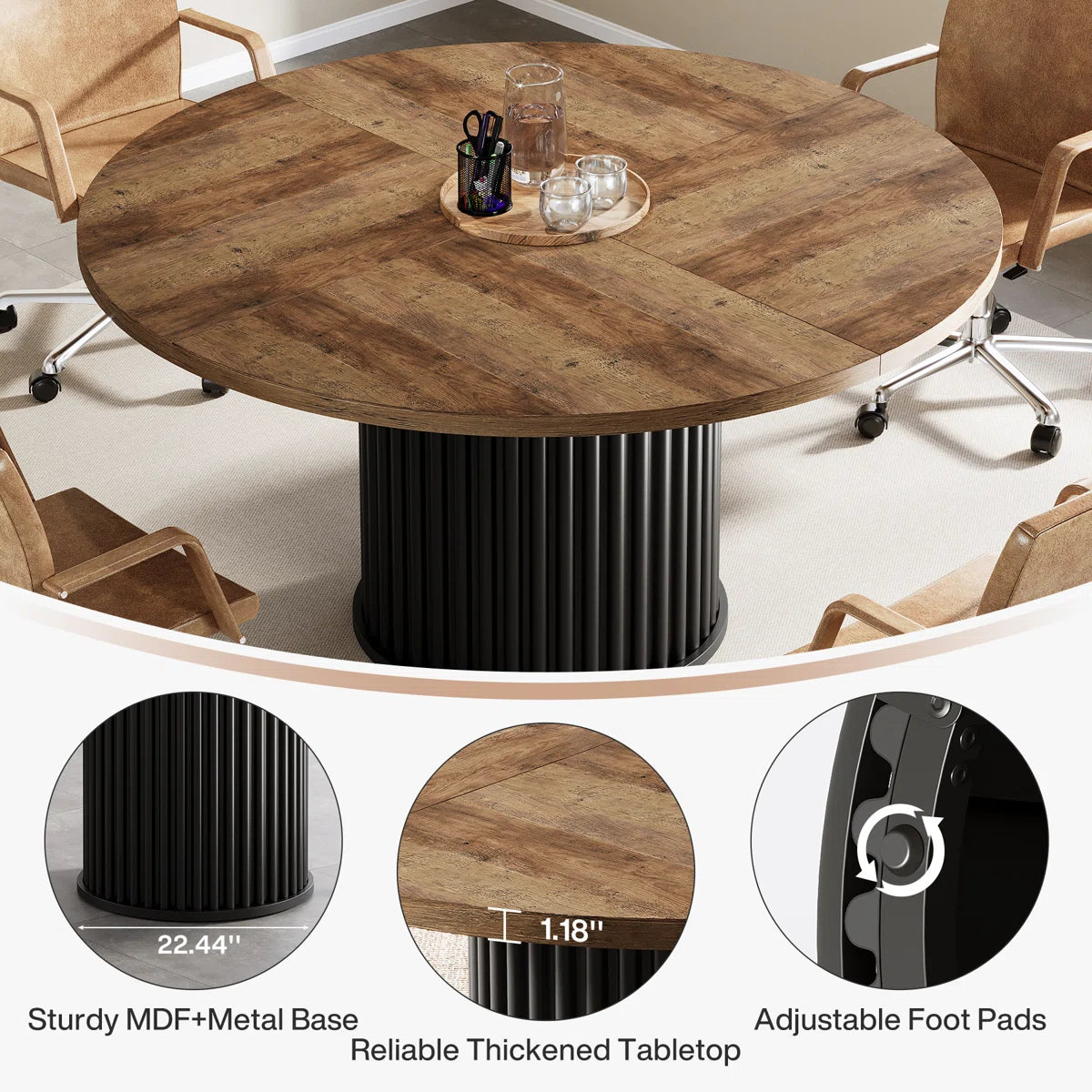 47-inch Round Conference Table For 4