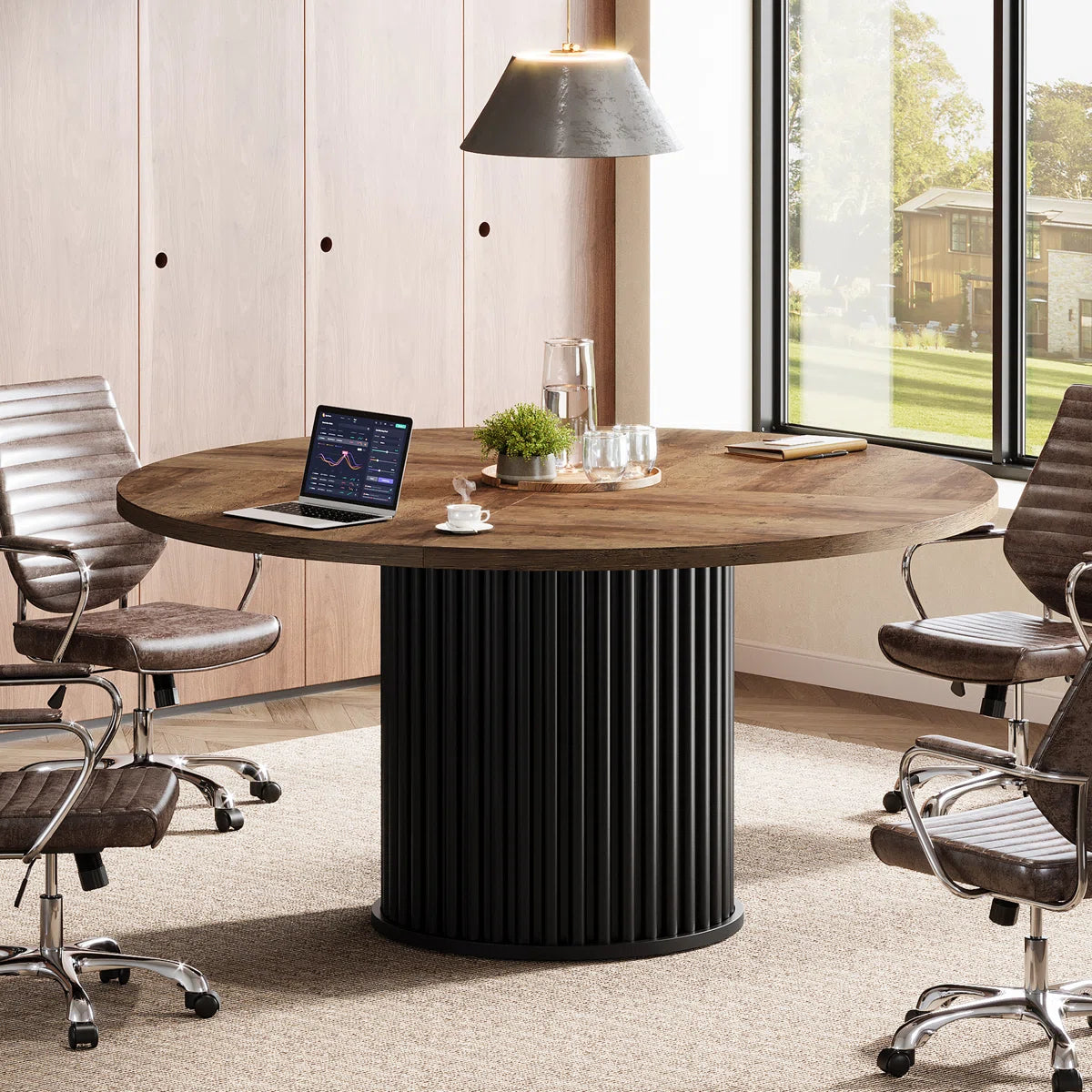 47-inch Round Conference Table For 4-OUCH CART 