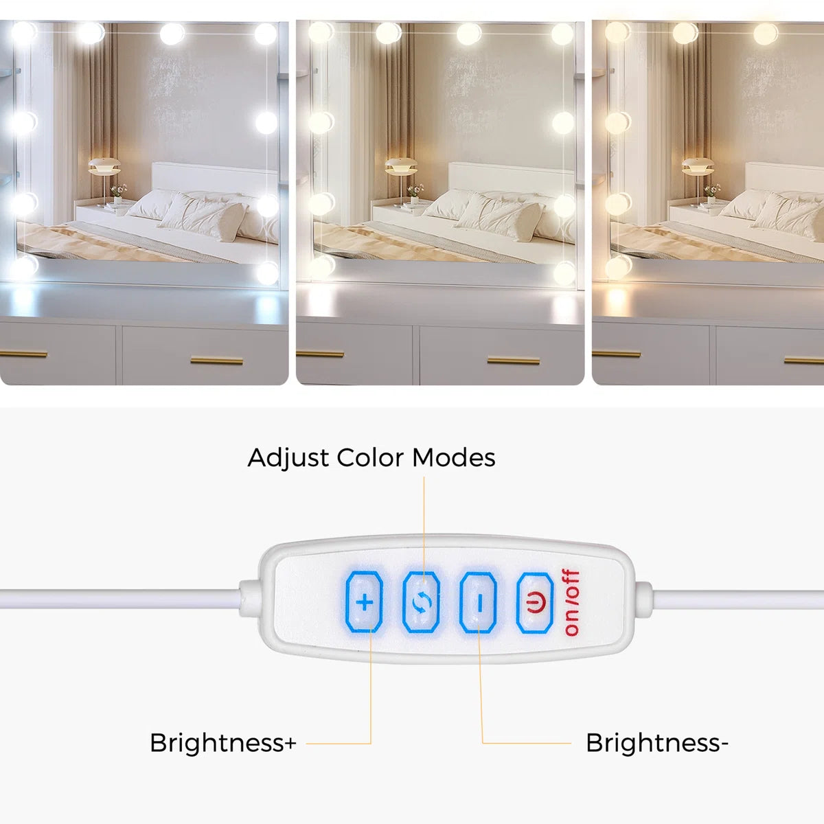49.2" Makeup Vanity Desk with 8 Drawers, Glass Surface, and Built-In Charging Outlet