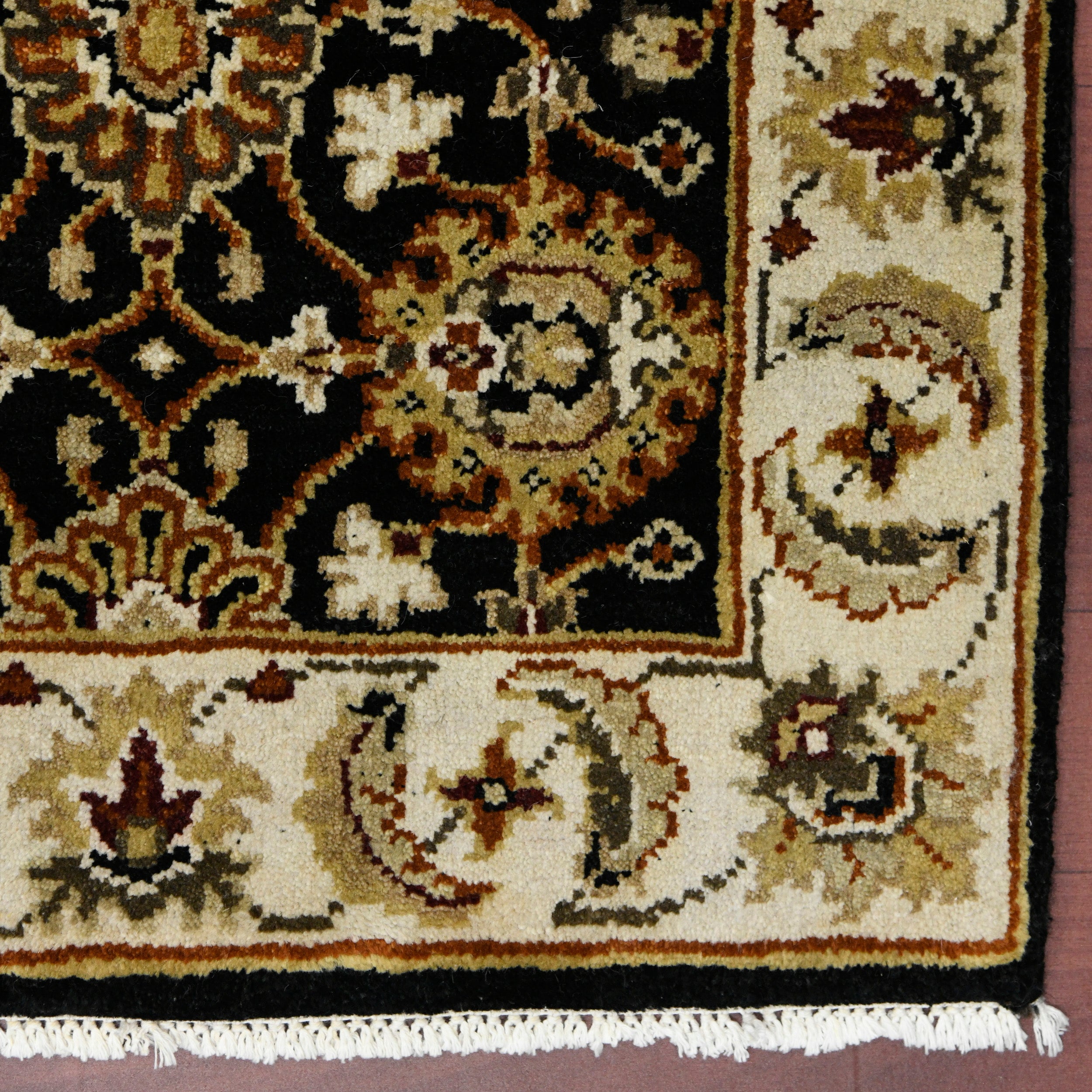 Luxor Classic Pattern Hand Knotted  Rectangle Anti-Skid Designer Carpet, Prayer Rug For Office Cabins, Small Living Spaces - 2'X3'