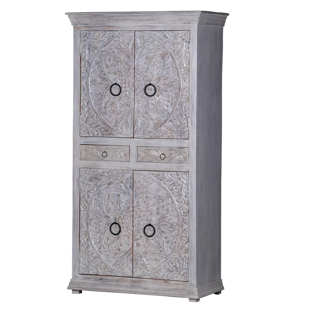 Lancey Solid Wood Wardrobe Armoire Minimalist Stylish Storage-OUCH CART | Wardrobe 