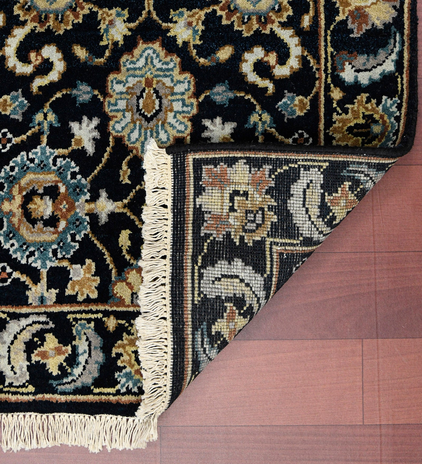 Luxor Classic Pattern Hand Knotted  Rectangle Anti-Skid Designer Carpet, Prayer Rug For Office Cabins, Small Living Spaces - 2'X3'